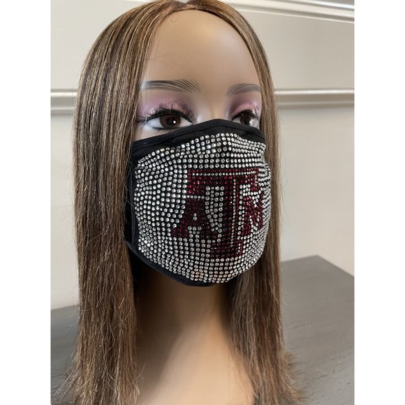 Texas A & M University Aggies Bling Rhinestone Face Mask - Picture 7 of 16
